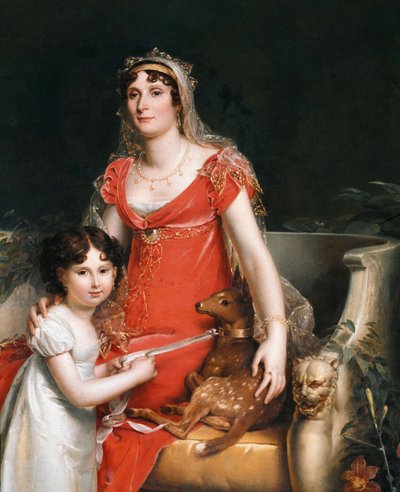Portrait of Princess Elisa Bonaparte with her daughter (detail) by Baron François Pascal Simon Gérard