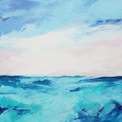 Calm Blue Ocean Waves by Françoise Wattré