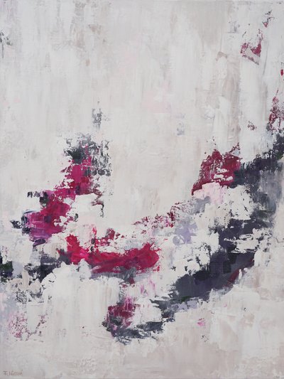 Contemporary Magenta Strokes by Françoise Wattré