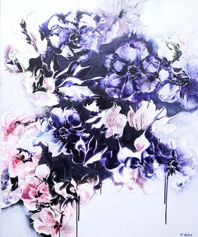 Dark Floral Cascade by Françoise Wattré
