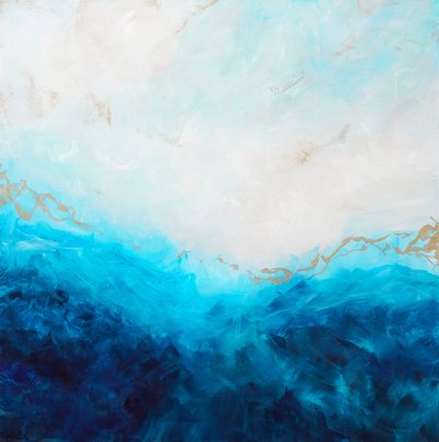 Golden Ocean Abstract by Françoise Wattré