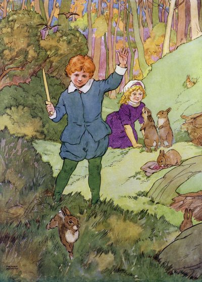 Illustration for The Babes in the Wood by Frank Adams