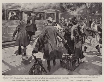 The Attempted Assassination of the Prince of Wales at the Railway Station, Brussels by Frank Craig