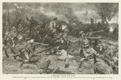 A Highland Charge near Ypres, World War I by Frank Dadd