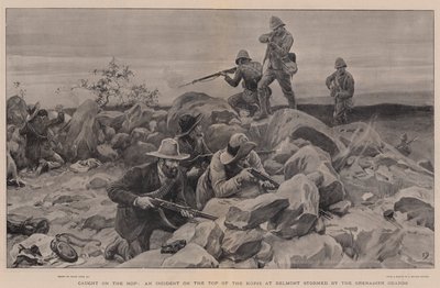 Caught on the Hop, an Incident on the Top of the Kopje at Belmont stormed by the Grenadier Guards by Frank Dadd