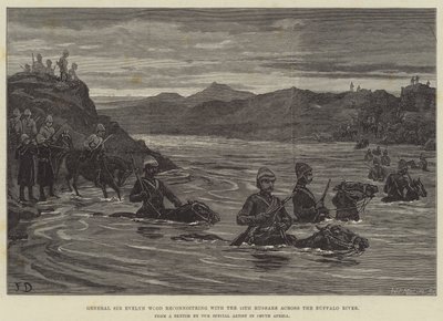 General Sir Evelyn Wood Reconnoitring with the 15th Hussars across the Buffalo River by Frank Dadd