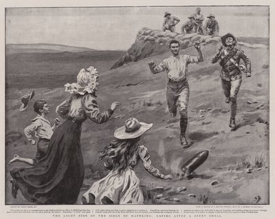 The Light Side of the Siege of Mafeking, Racing after a Spent Shell by Frank Dadd