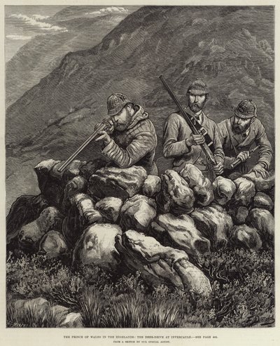 The Prince of Wales in the Highlands, the Deer-Drive at Invercauld by Frank Dadd