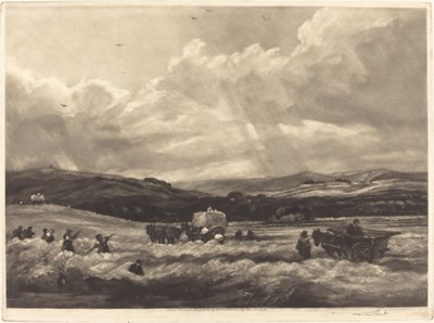 Hayfield in Yorkshire by Frank Short, after Peter De Wint
