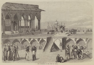 The Interior of the Fort at Agra by Frank Vizetelly