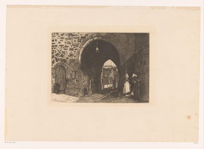 View of the Porte de St. Malo in Dinan (Ten Etchings, Drawn and Engraved by F. Bonvin, Painter) by François Bonvin