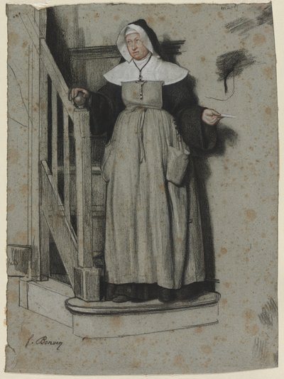 The Letter of Admission, Interior of a Convent by François Bonvin