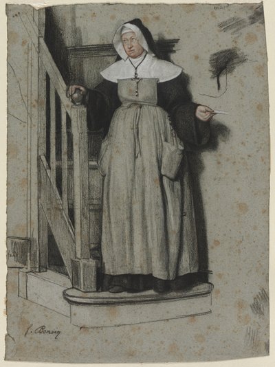 The Letter of Admission, Interior of a Convent by François Bonvin