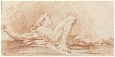 Study of a Reclining Nude Man by François Boucher (possibly)