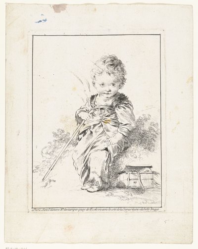 The Little Chimney Sweep (Le petit Savoyard) (Four Prints with Children) by François Boucher