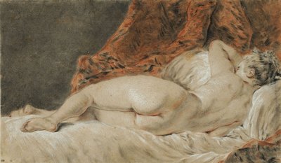 Reclining Woman Seen from Behind, called The Sleep, ca 1720 by François Boucher