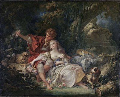 Shepherd and Shepherdess Pastoral by François Boucher