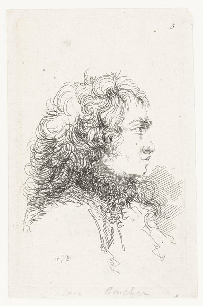 Head of a Young Man by François Boucher