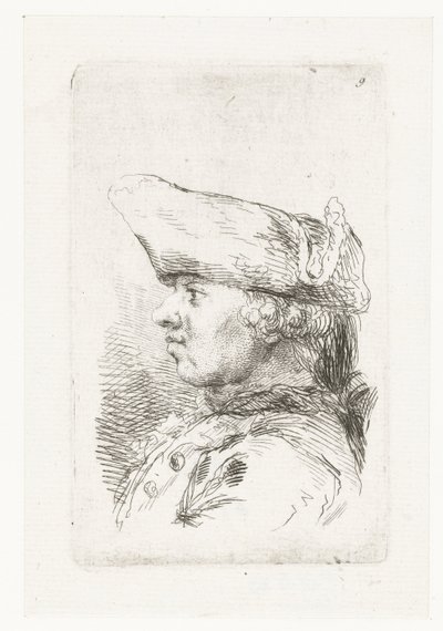 Head of Man with Tricorne by François Boucher