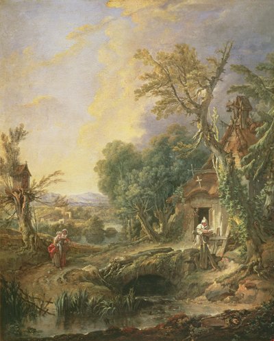 Landscape with a Hermit by François Boucher