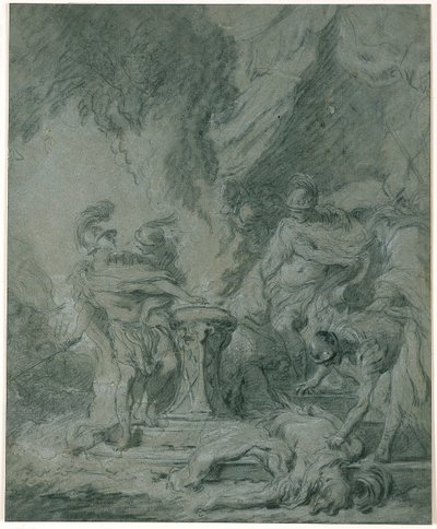 Mucius Scaevola Putting His Hand in the Fire by François Boucher