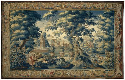 Park Landscape with Seated Couple and Resting Hunters by François Coppens