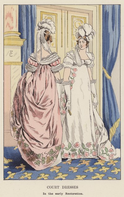 Court Dresses, in the early Restoration by François Courboin