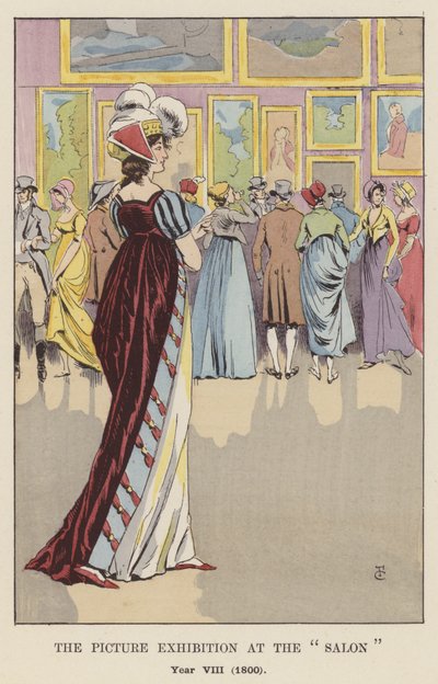 The Picture Exhibition at the Salon, Year VIII, 1800 by François Courboin