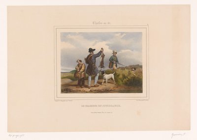 Hunter Showing Another Hunter His Shot Hare by François Grenier