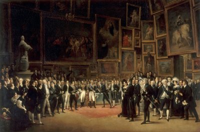 Charles X Distributing Awards to Artists Exhibiting at the Salon of 1824 at the Louvre by François Joseph Heim