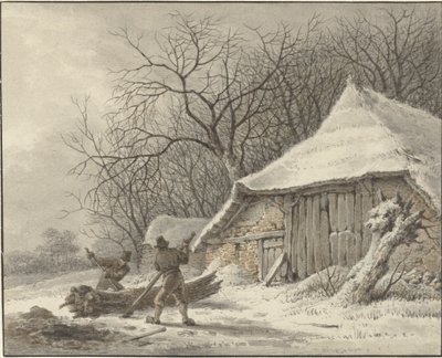 Winter Landscape with Farm at Voorbroek in Terborg by François Joseph Pfeiffer (II)