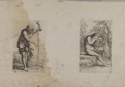 Standing Man, Holding Staff--Seated Female by François Morel