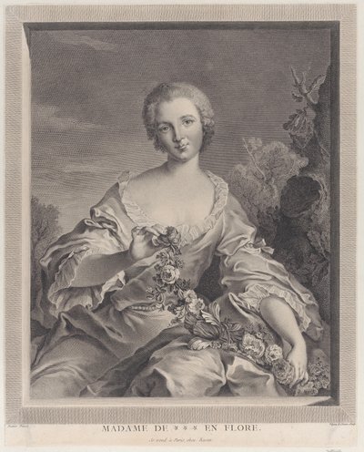 Portrait of Louise Henriette de Bourbon Conti as Flora, 1766-1805 by François Voyez