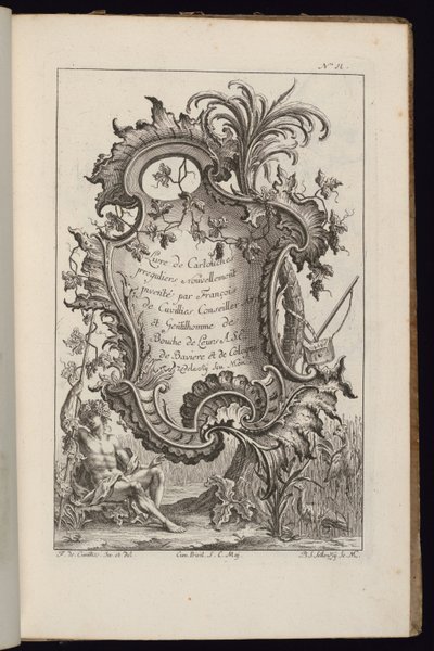 Cartouche with Palm Tree, Book of Irregular Cartouches by François de Cuvilliés the Elder