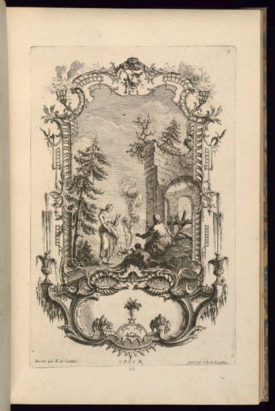 Design for Cartouche with Large and Small Compartments by François de Cuvilliés the Elder