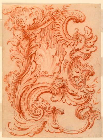 Drawing for a Rocaille Escutcheon by François de Cuvilliés the Elder