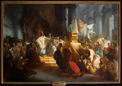 Parish church (Parochiekerk Onze-Lieve-Vrouw). Interior. Painting. F Verhas. by Frans (after) Verhas