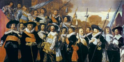 Group portrait of officers and sub-alterns of the Civic Guard in Haarlem by Frans Hals