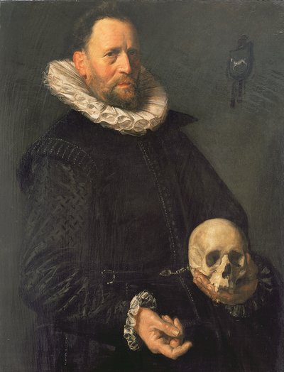 Portrait of a Man Holding a Skull by Frans Hals