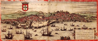 View of Lisbon and Tagus River From: Civitates Orbis Terrarum, 1572 by Frans Hogenberg