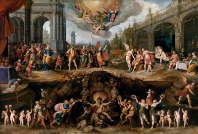 Man Having to Choose Between the Virtues and Vices by Frans II Francken