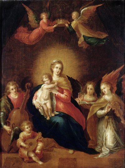 The Virgin and Child with Musicmaking Angels by Frans II Francken the Younger