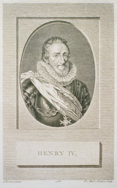 Henri IV (1553-1610), Engraved by Pierre Alexandre Tardieu (1756-1844), 1783 by Frans II after Pourbus