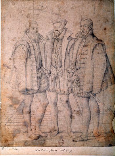 Portrait of the Three Coligny: Cardinal Odet, Gaspard, and Francois by Frans I Pourbus