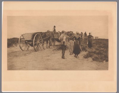 Farm Workers on a Path with Carts and Tools by Frans Lauwers