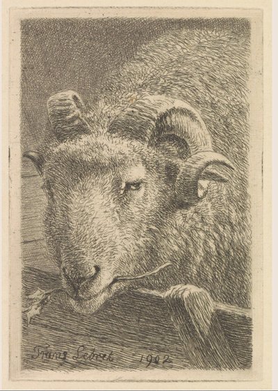 Head of a ram by Frans Lebret