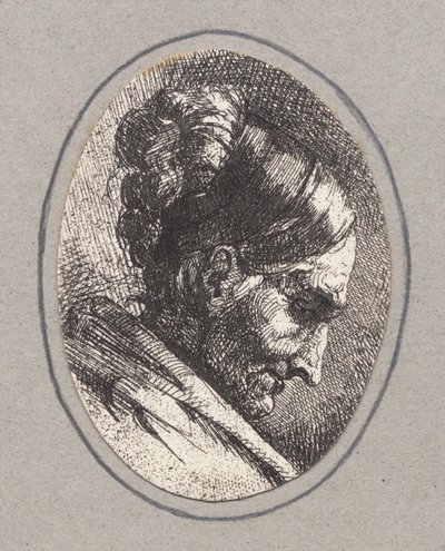 Head of an Old Woman, Profile Facing Right by Frans Schwartz