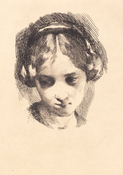Head of a Young Girl Seen from the Front by Frans Schwartz