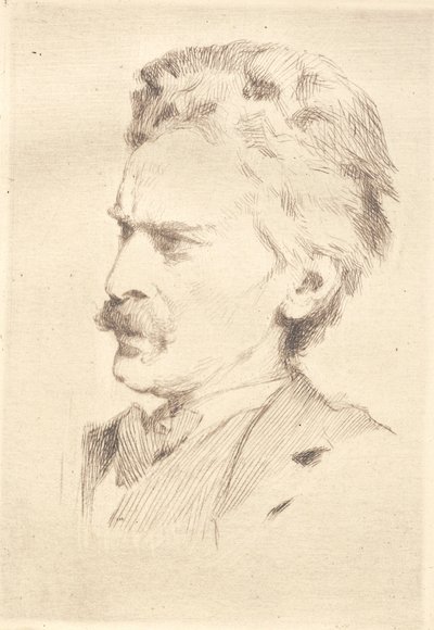 Portrait of Wood Engraver F. Hendriksen by Frans Schwartz