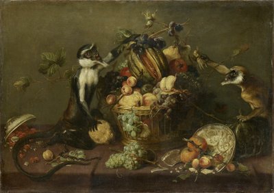 Two Monkeys Raiding a Fruit Basket by Frans Snyders